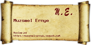 Muzsmel Ernye névjegykártya